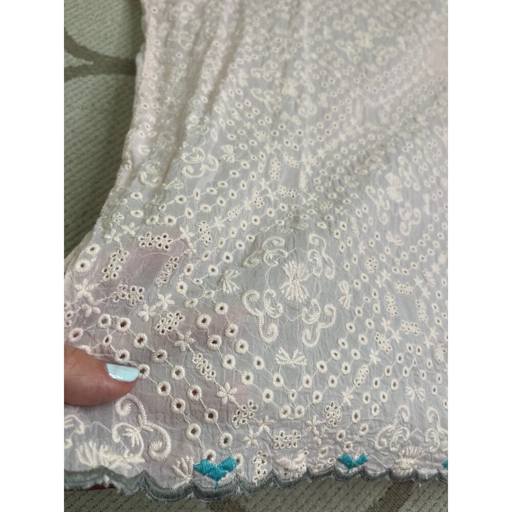 Johnny Was Lillian blouse pink sheer fabric, floral embroidery, eyelet, size XS - Picture 11 of 12